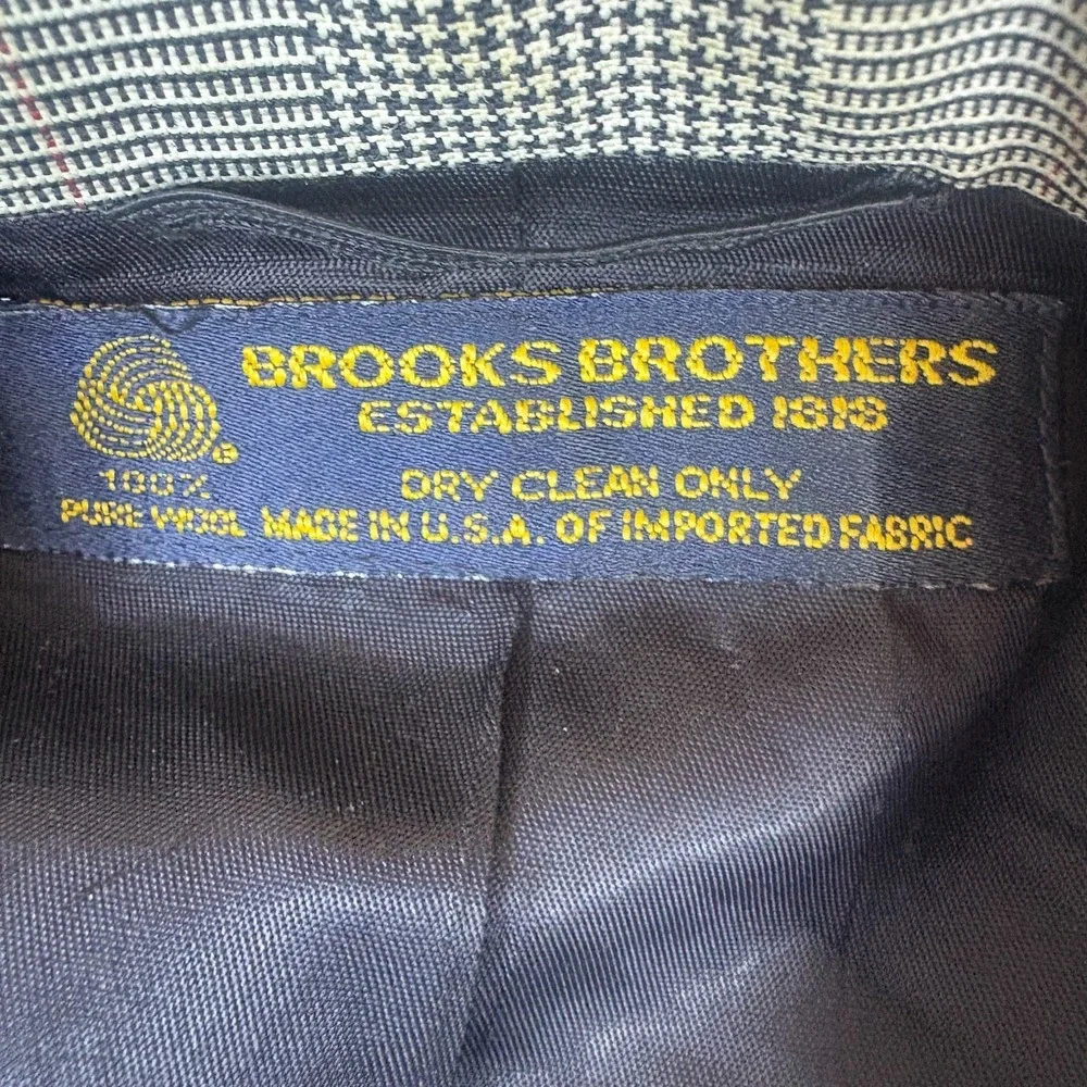 Brooks Brothers Lands' End Blazer Suit Set Mens 40R/34 Gray Glen Plaid Wool